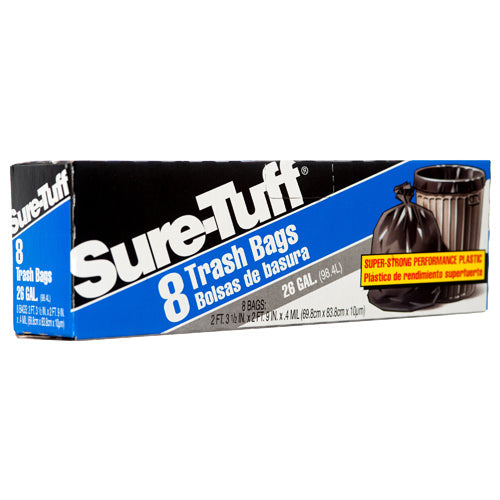 SURE TUFF TRASH BAGS-16CT/8GAL.WHITE (SKU #10258)