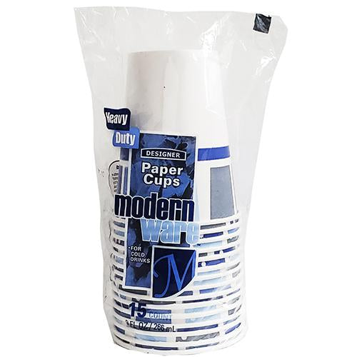 MODERN #75176 COATED PAPER CUPS 15CT 9oz (SKU #10192)