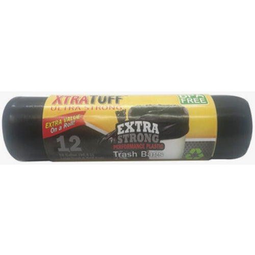 XTRATUFF ROLL TRASH BAGS 26GAL 12CT (SKU #10979)