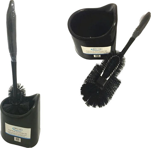 AFY #220-BK TOILET BRUSH AND CANISTER SET BLACK (SKU #11902)