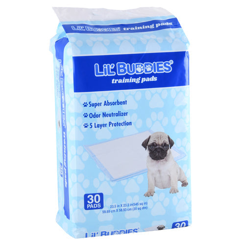 LIL' BUDDIES PET TRAINING PAD SCENTED 30CT BLUE 28G 23.5" X 23.2" (SKU #30059)