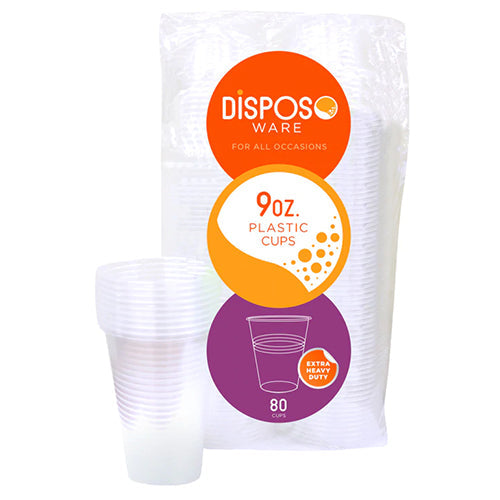 PLASTIC CUPS-9oz/CLEAR 80CT (SKU #12080)