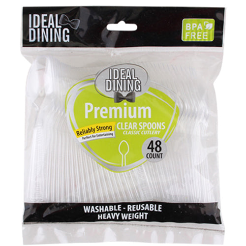 IDEAL DINING #36023 CLEAR PLASTIC SPOON 48CT