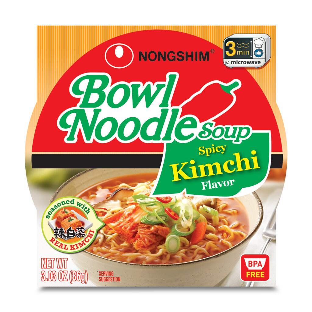 NONGSHIM BOWL NOODLE-SPICY KIMCHI (SKU #10264)