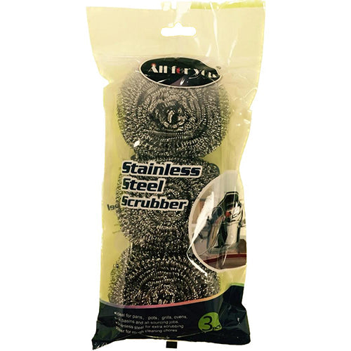 AFY #463 FLAT STAINLESS SCRUBBER 25g 3CT (SKU #12230)