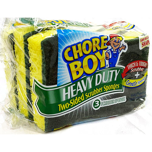 CHORE BOY SCRUBBER SPONGE 3PK HVY DUTY (SKU #12237)