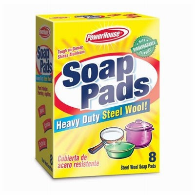 PH #11498 STEEL WOOL SOAP PADS 8CT (SKU #17654)