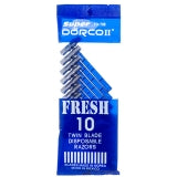 DORCO 10CT #TD-708 MENS DISPOSABLE RAZOR-BLUE