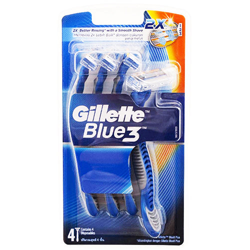 GILLETTE BLUE 3 RAZORS 4CT (SKU #13759)