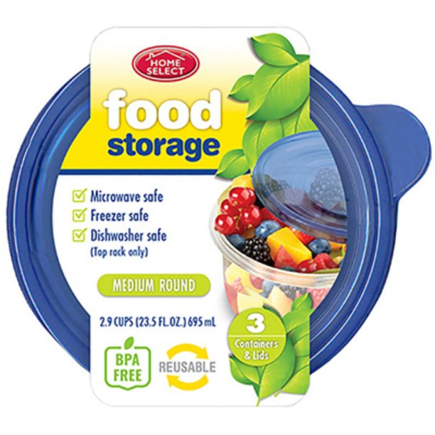 HOME #11346 FOOD STORAGE CONTAINER 2CT SMALL RND (SKU #17648)