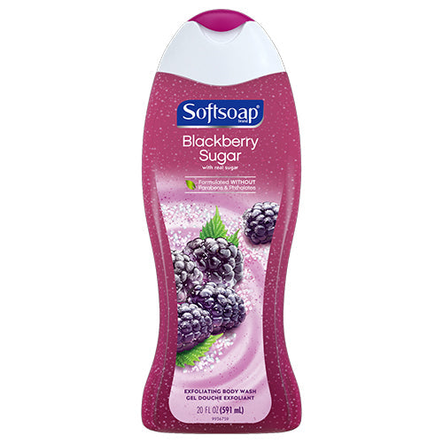 SOFT SOAP BODY WASH 20oz BLACKBERRY SUGAR SCRUB (SKU #60072)