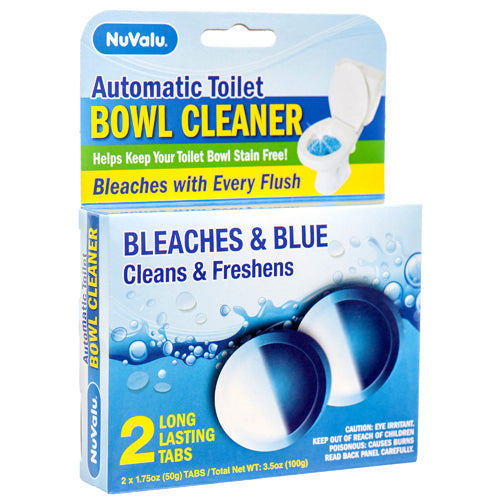 NUVALU TOILET BOWL CLEANER BLUE & BLEACH TABS 2CT (SKU #14047)