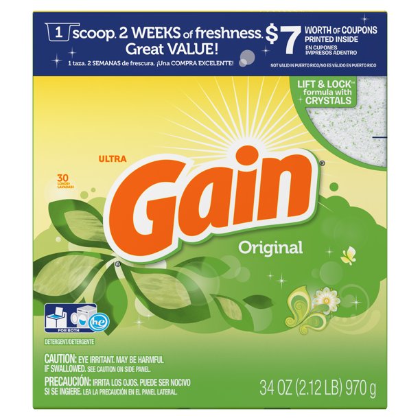 GAIN POW DETERGENT 34oz ORIGINAL (SKU #11599)